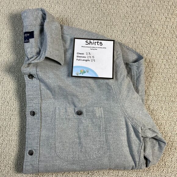 J. Crew Mens Button Down Shirt Long Sleeve Elbow Patch Casual Gray - Picture 6 of 6